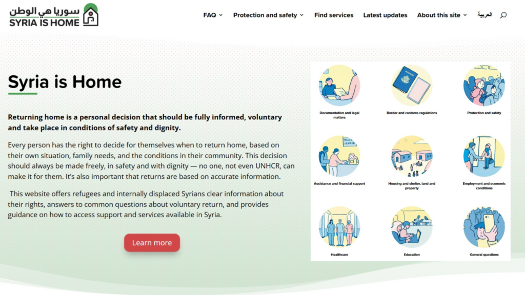 This platform has received 92,000 visits from refugees seeking reliable information about their rights upon return.