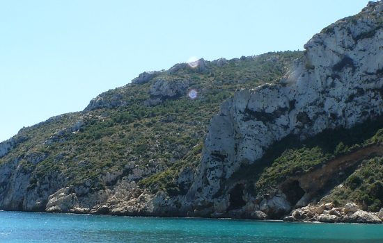 View of a cove in Javea on the Costa Blanca North